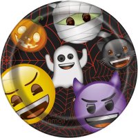 Contient : 1 x 8 Assiettes Emoji Halloween