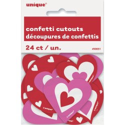 24 Maxi Confettis Coeur Farandole (5 cm). n1