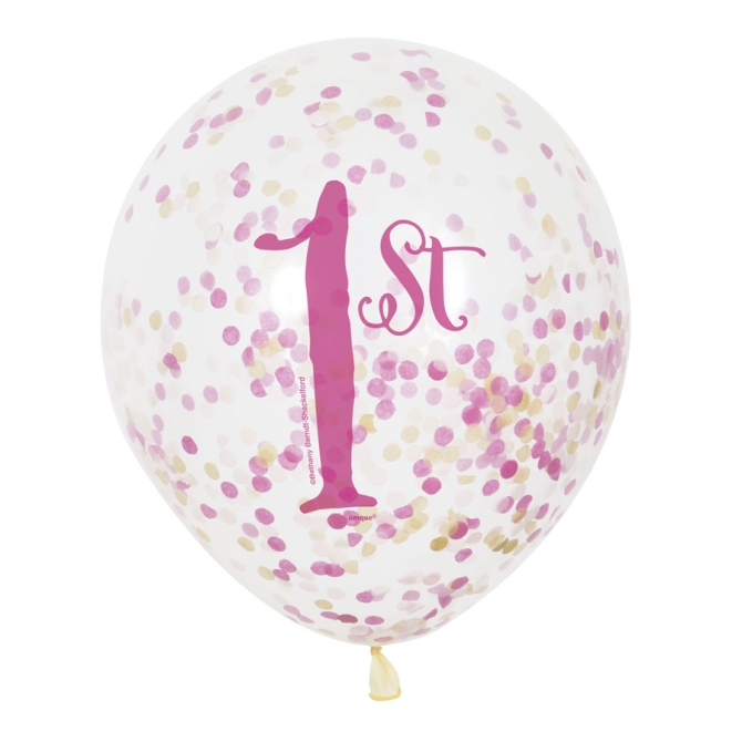 6 Ballons Confettis 1 An Princesse 