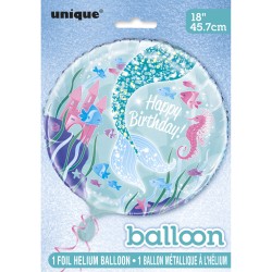 Ballon  Plat Happy birthday Princesse Sirne. n1
