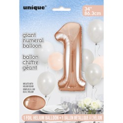 Ballon Gant Chiffre 1 Rose Gold (86 cm). n1