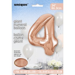 Ballon Gant Chiffre 4 Rose Gold (86 cm). n1