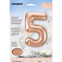 Ballon Gant Chiffre 5 Rose Gold (86 cm). n1