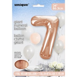 Ballon Gant Chiffre 7 Rose Gold (86 cm). n1