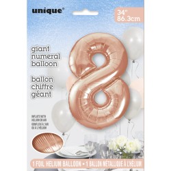 Ballon Gant Chiffre 8 Rose Gold (86 cm). n1