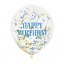 6 Ballons Happy Birthday et Confettis Multicolores