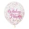 6 Ballons Birthday Princesse et Confettis Roses/Or images:#0