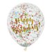 6 Ballons Happy Birthday Or et Confettis Multicolores. n°1