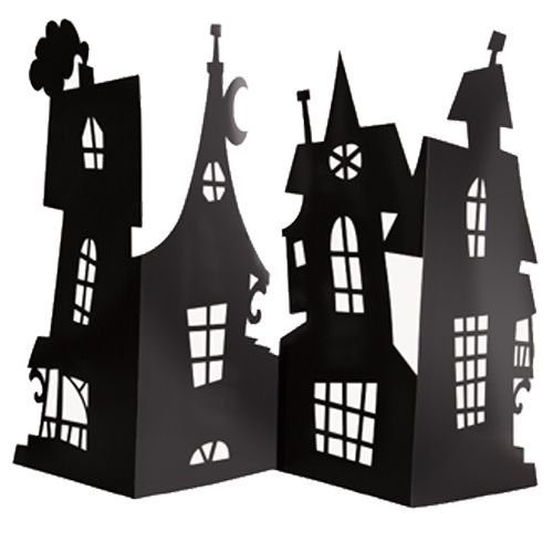 Centre de table Silhouettes Maisons Hantes (38 cm) - Carton 