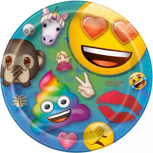 8 Petites Assiettes Emoji Rainbow 