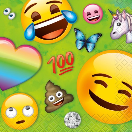 16 Petites Serviettes Emoji Rainbow 