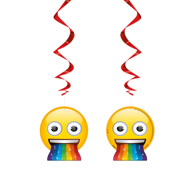 3 Guirlandes Spirales Emoji Rainbow 