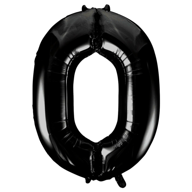 Ballon Gant Chiffre 0 Noir (86 cm) 