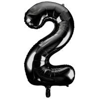 Ballon Gant Chiffre 2 Noir (86 cm)