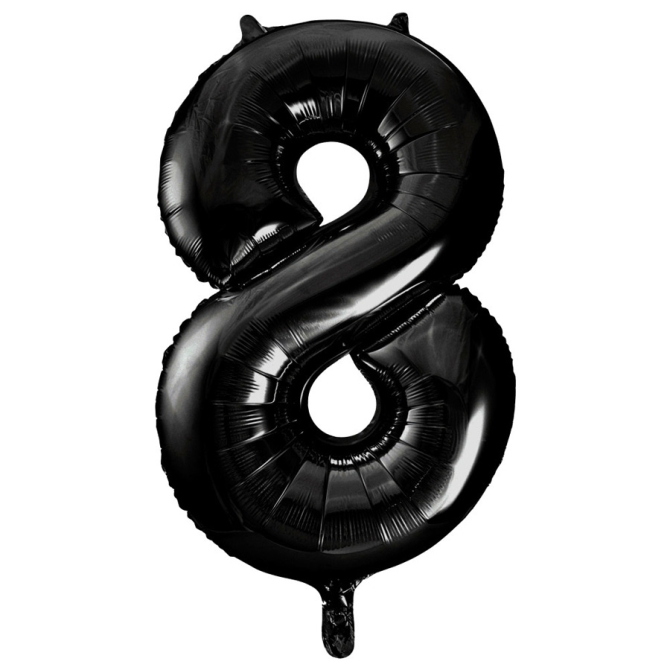 Ballon Gant Chiffre 8 Noir (86 cm) 