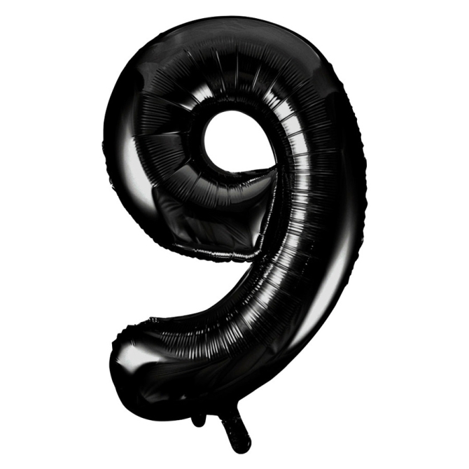 Ballon Gant Chiffre 9 Noir (86 cm) 