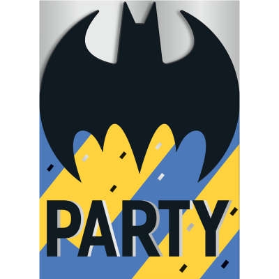 8 Invitations Batman 