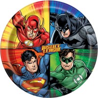 Contient : 1 x 8 Assiettes Justice League
