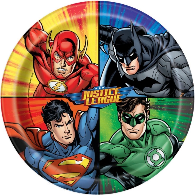 8 Assiettes Justice League 