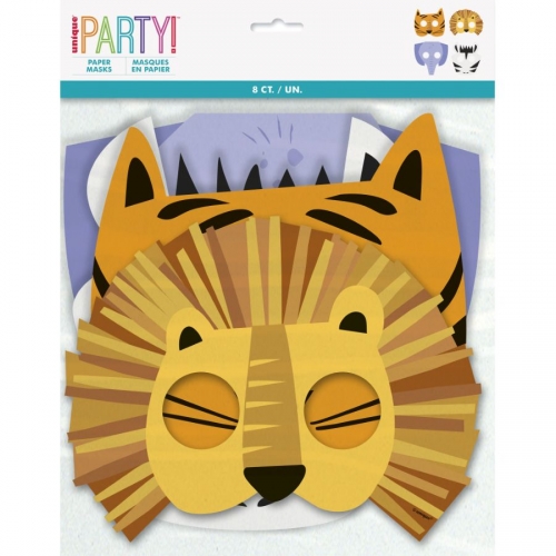 Lot De 20 Masques D'animaux Jungle En Papier – Déguisement, Fête D'anniversaire Et Jeu De Rôle – Cadeau Enfant