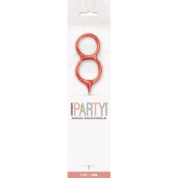 Cierge Magique Rose Gold 17 cm - Chiffre 8. n°1
