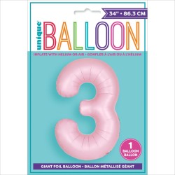 Ballon Gant Rose Mat - Chiffre 3. n1