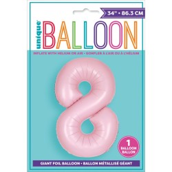 Ballon Gant Rose Mat - Chiffre 8. n1