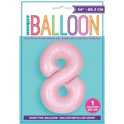 Ballon Géant Rose Mat - Chiffre 8. n°1