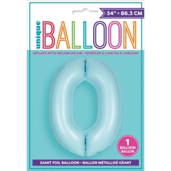 Ballon Géant Bleu Mat - Chiffre 0. n°1