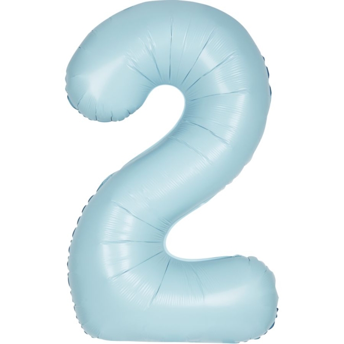 Ballon Géant Bleu Mat - Chiffre 2 
