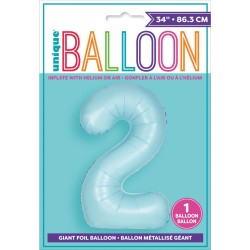 Ballon Géant Bleu Mat - Chiffre 2. n°1