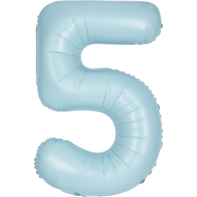 Ballon Géant Bleu Mat - Chiffre 5 