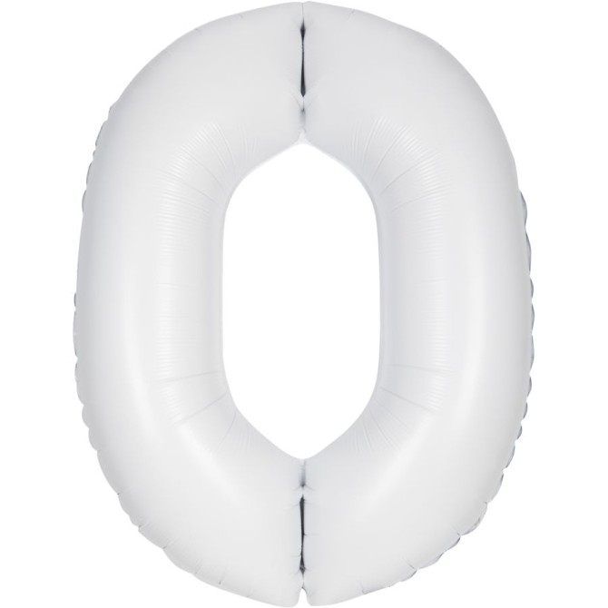 Ballon Géant Blanc Mat - Chiffre 0 