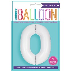 Ballon Géant Blanc Mat - Chiffre 0. n°1