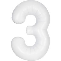 Ballon Gant Blanc Mat - Chiffre 3