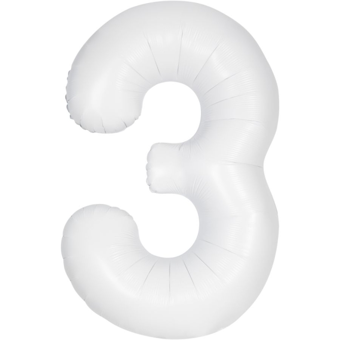 Ballon Gant Blanc Mat - Chiffre 3 