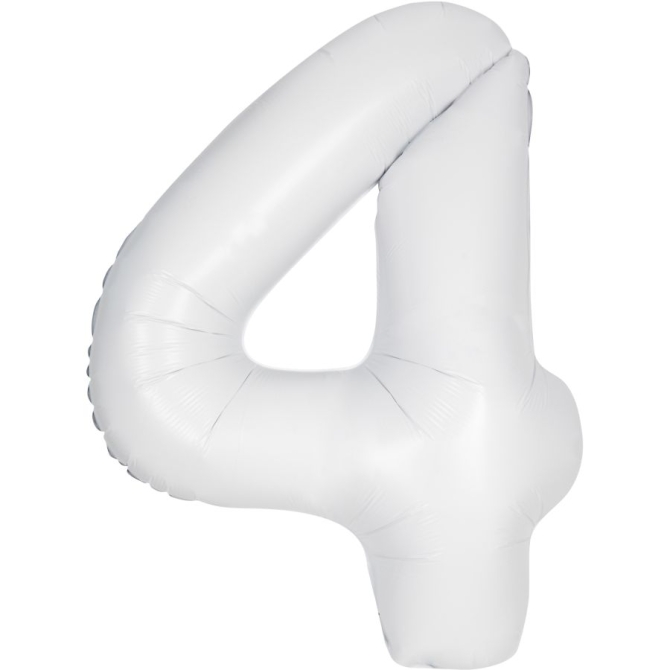 Ballon Gant Blanc Mat - Chiffre 4 