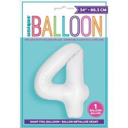 Ballon Gant Blanc Mat - Chiffre 4. n1