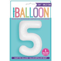 Ballon Gant Blanc Mat - Chiffre 5. n1