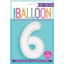 Ballon Gant Blanc Mat - Chiffre 6. n1