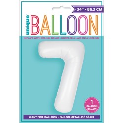 Ballon Géant Blanc Mat - Chiffre 7. n°1