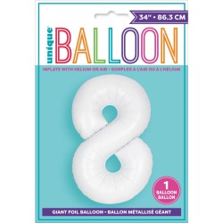 Ballon Gant Blanc Mat - Chiffre 8. n1
