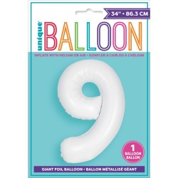 Ballon Gant Blanc Mat - Chiffre 9. n1
