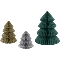Set de 3 Centres de Table Sapin - Nid d'Abeille