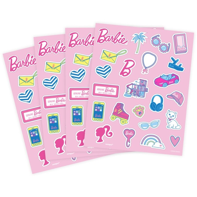 4 Planches de stickers Barbie