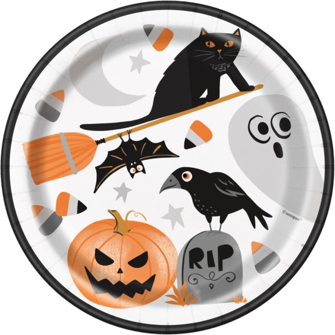 8 Assiettes Chauves-souris et Fantômes
