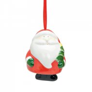 Suspension Clochette Père Noël (6 cm) - Céramique