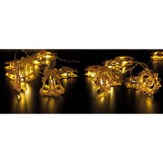 Guirlande Lumineuse Cloches de Noël à LED - Bois