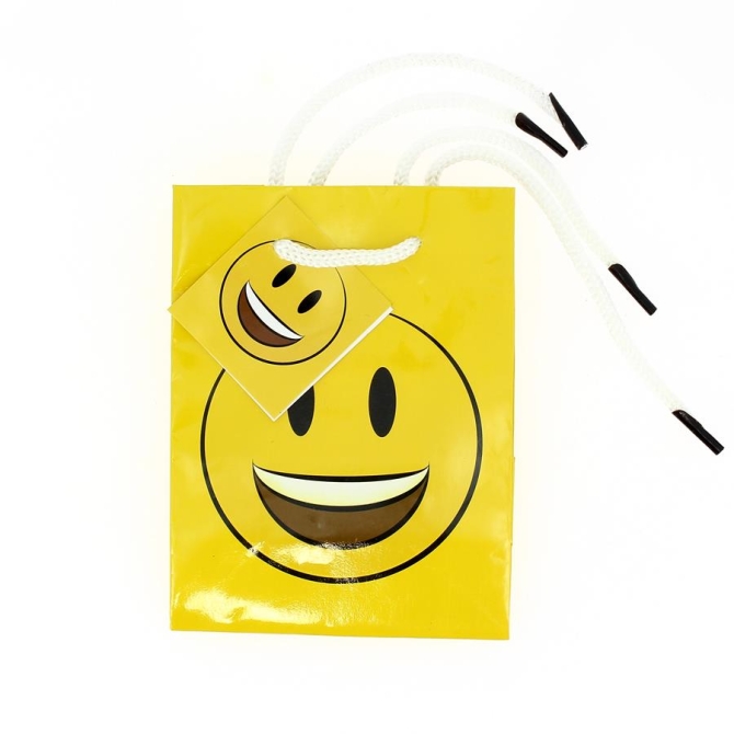 1 Sac cadeau Emoji Smiley (14 cm) 