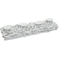 Dcor de L'Avent Rectangulaire Bois Blanc (60 cm)